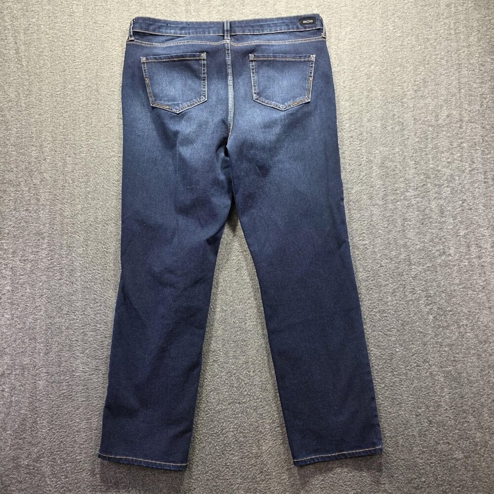 Liverpool Sadie Straight Jeans Womens 14 Petite Blue Mid Rise Stretch Denim - Picture 2 of 9